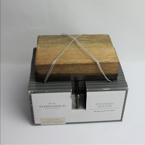Light Wood and Gold Antique Stocking Holder designed w/ Studio McGee x Threshold - Picture 5 of 6